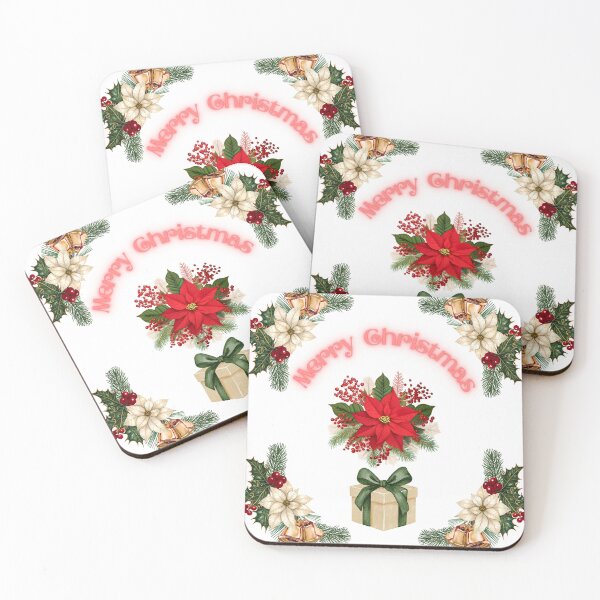 Item preview, Festive Floral Christmas Greeting, Traditional Christmas Floral Decor, Merry Christmas Floral Delight designed and sold by GDbanners.
