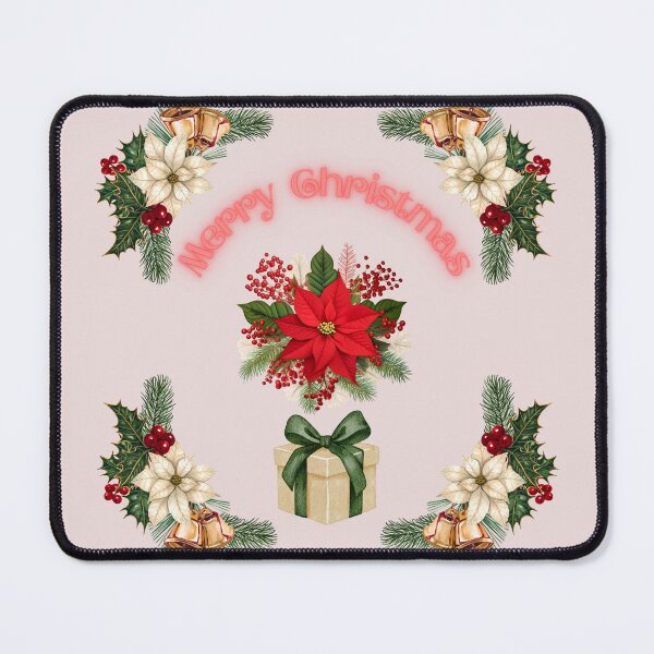Item preview, Festive Floral Christmas Greeting, Traditional Christmas Floral Decor, Merry Christmas Floral Delight designed and sold by GDbanners.