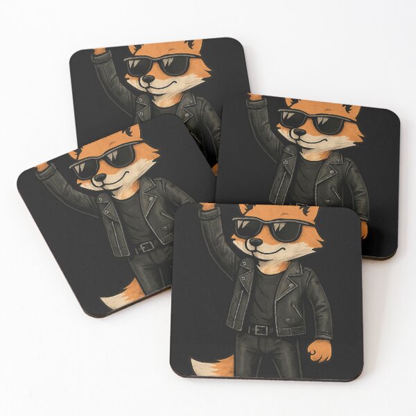 Item preview, Rockstar Fox in Leather Jacket with Attitude designed and sold by Daagath.