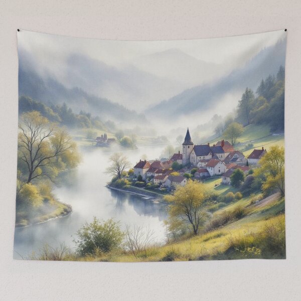 Item preview, Village on the banks of the Lot (Aveyron) designed and sold by jefboutique6150.