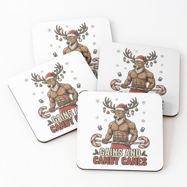 Item preview, Swole Reindeer Christmas Lifter - Candy Cane Gains designed and sold by AwesomeBeyondLimits.
