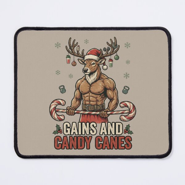 Item preview, Swole Reindeer Christmas Lifter - Candy Cane Gains designed and sold by AwesomeBeyondLimits.