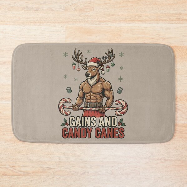 Item preview, Swole Reindeer Christmas Lifter - Candy Cane Gains designed and sold by AwesomeBeyondLimits.