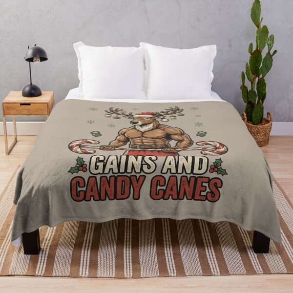 Item preview, Swole Reindeer Christmas Lifter - Candy Cane Gains designed and sold by AwesomeBeyondLimits.