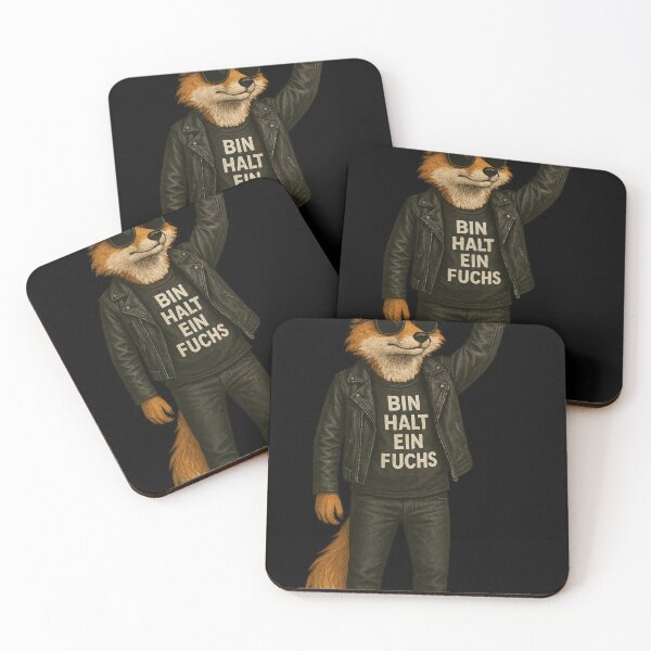 Item preview, Cool Fox with German Slogan and Rock Hand Sign designed and sold by Daagath.