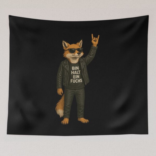 Item preview, Cool Fox with German Slogan and Rock Hand Sign designed and sold by Daagath.