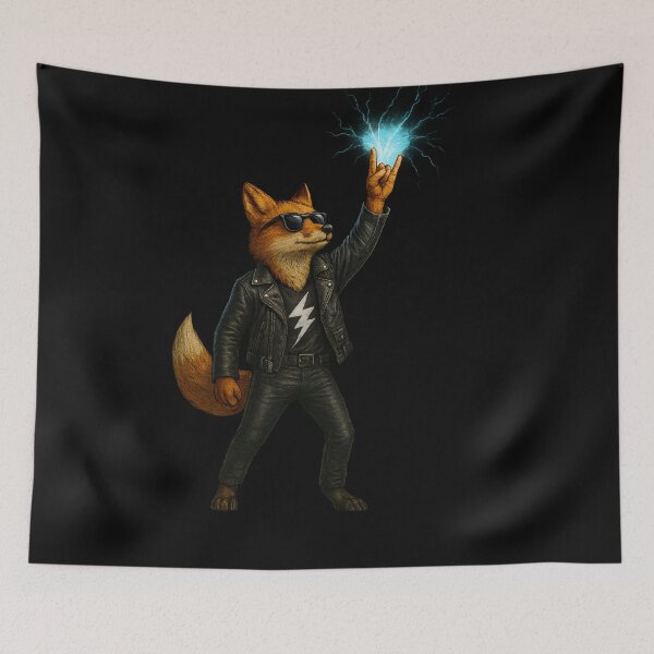 Item preview, Electric Rock Fox with Lightning Power Pose designed and sold by Daagath.