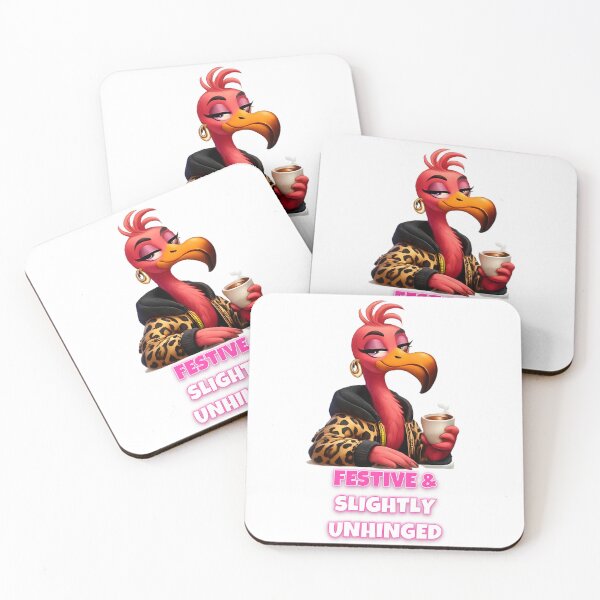 Item preview, Festive Slightly Unhinged Sassy Flamingo Design designed and sold by DebuggedDressed.