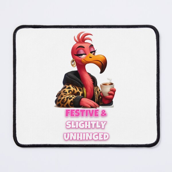 Item preview, Festive Slightly Unhinged Sassy Flamingo Design designed and sold by DebuggedDressed.