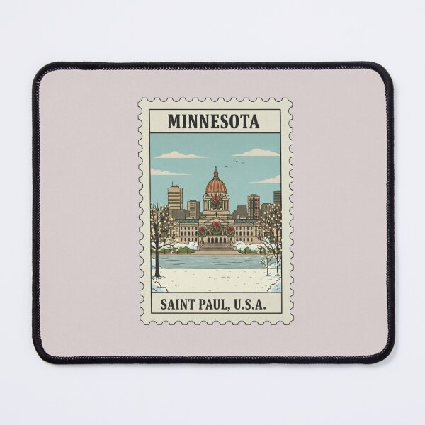 Item preview, Vintage Minnesota Capitol Christmas Saint Paul Stamp designed and sold by allaboutstamps.