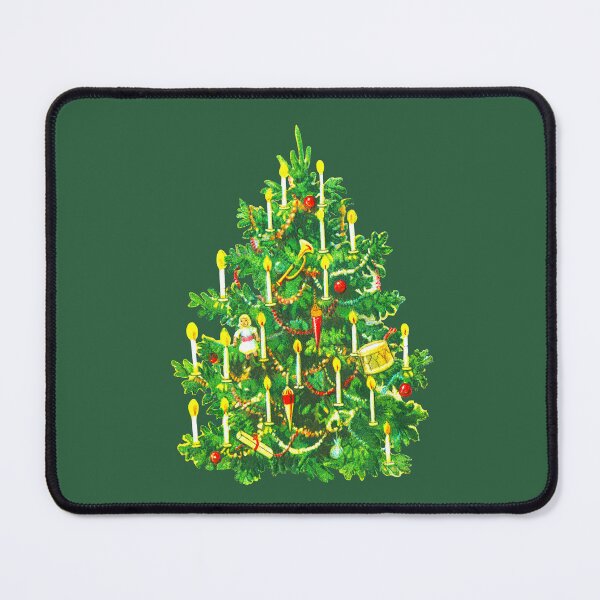 Item preview, Vintage Christmas Tree with Candles Illustrated Art designed and sold by AzizamWorks.