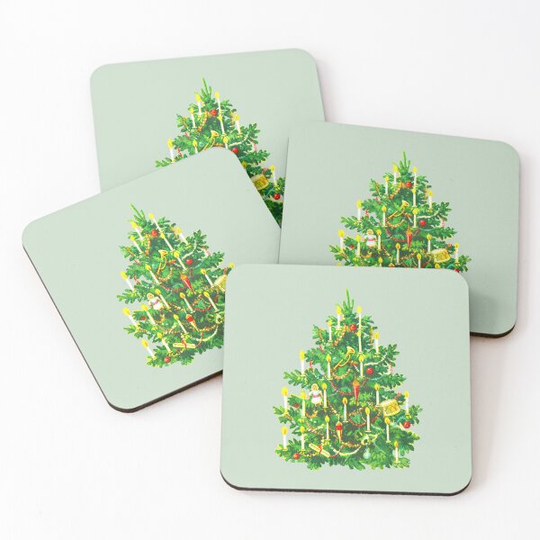 Item preview, Vintage Christmas Tree with Candles Illustrated Art designed and sold by AzizamWorks.