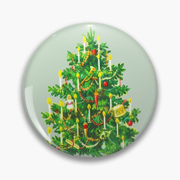 Item preview, Vintage Christmas Tree with Candles Illustrated Art designed and sold by AzizamWorks.