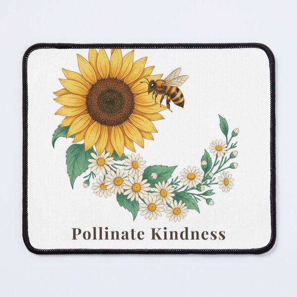 Item preview, Pollinate Kindness Bee Sunflower Daisies Botanical Nature Flower Lover Cute Watercolor designed and sold by Vive con Fe.