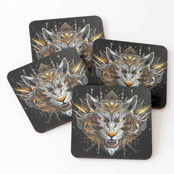 Item preview, Cyber Gold Tiger Head with Futuristic Detailing designed and sold by Daagath.