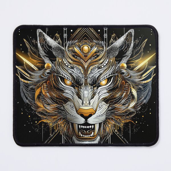 Item preview, Cyber Gold Tiger Head with Futuristic Detailing designed and sold by Daagath.
