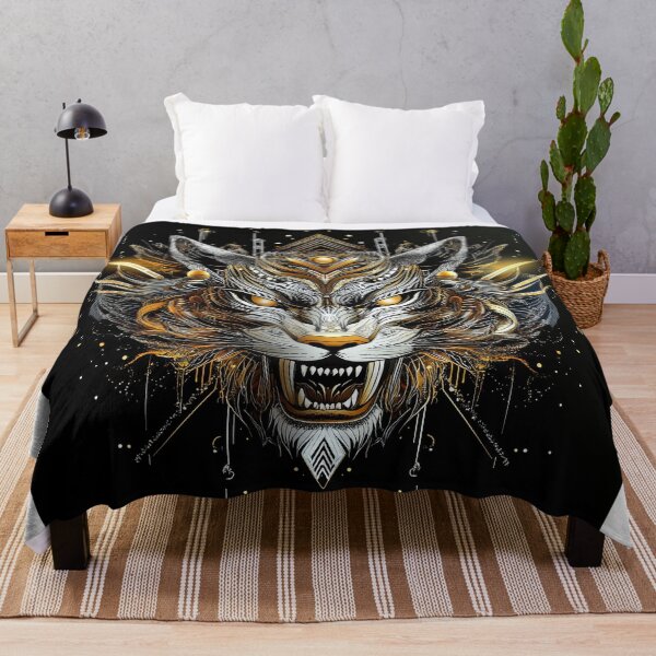 Item preview, Cyber Gold Tiger Head with Futuristic Detailing designed and sold by Daagath.