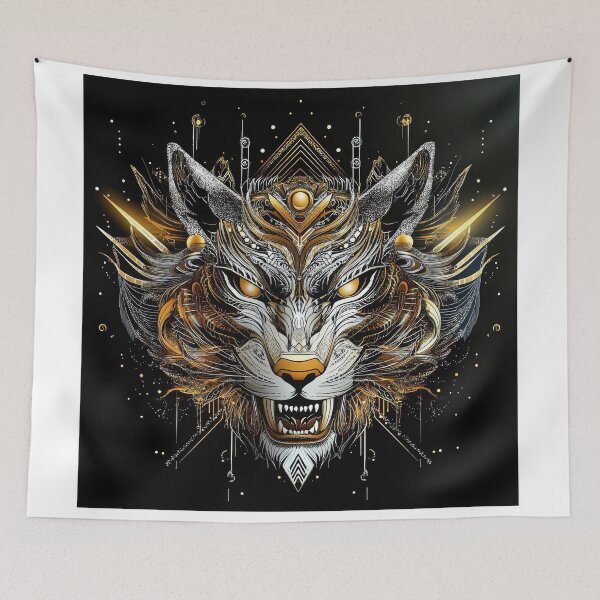 Item preview, Cyber Gold Tiger Head with Futuristic Detailing designed and sold by Daagath.