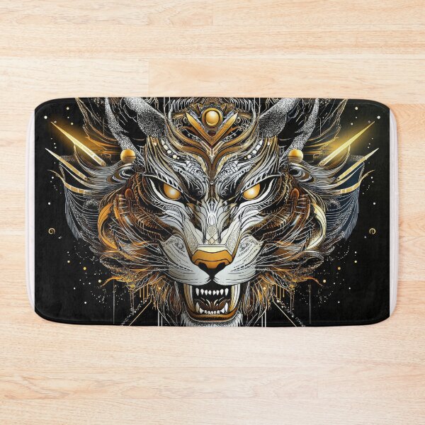 Item preview, Cyber Gold Tiger Head with Futuristic Detailing designed and sold by Daagath.