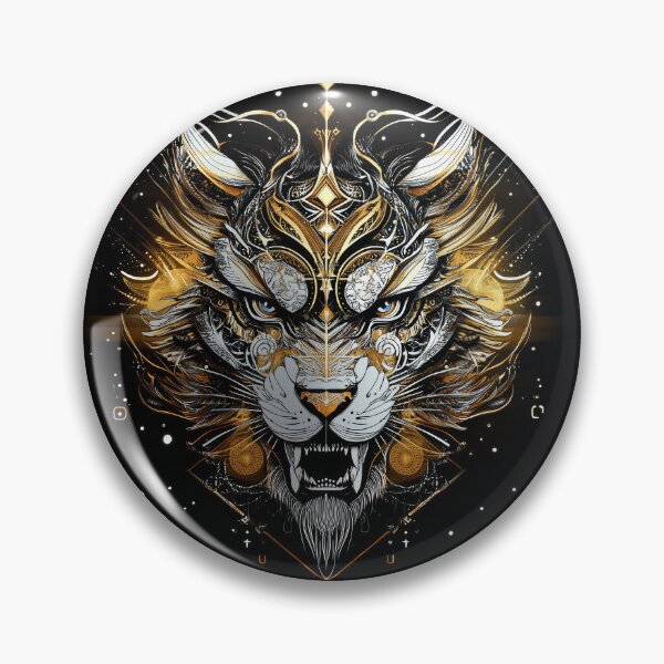 Item preview, Sacred Geometry Tiger with Golden Futuristic Elements designed and sold by Daagath.