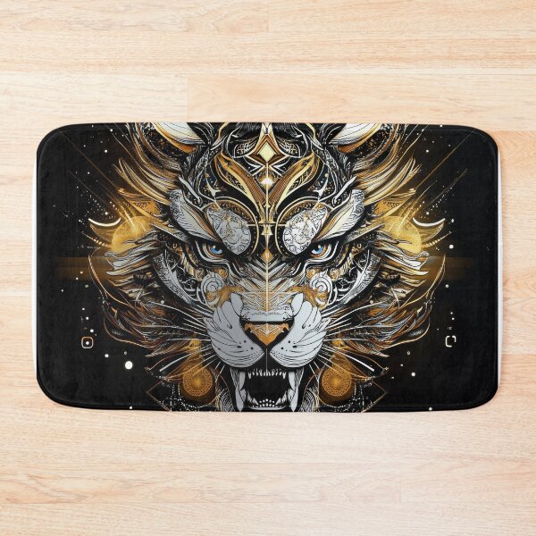 Item preview, Sacred Geometry Tiger with Golden Futuristic Elements designed and sold by Daagath.