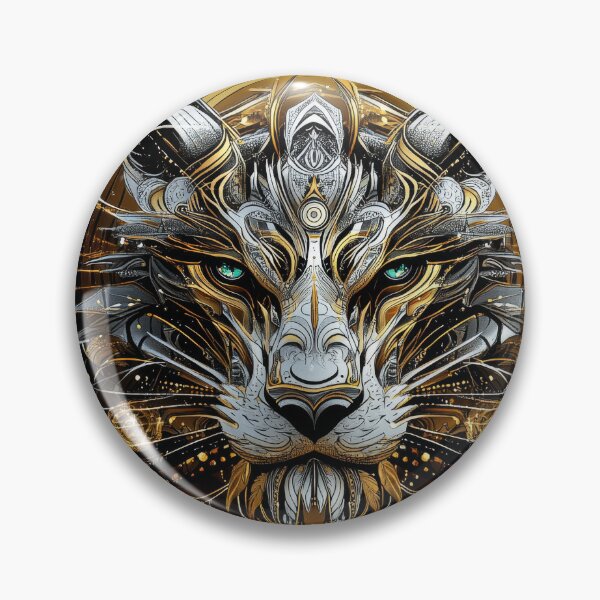 Item preview, Mystic Tech Tiger with Emerald Eyes and Golden Circuitry designed and sold by Daagath.