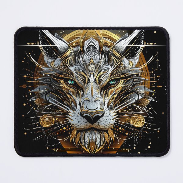 Item preview, Mystic Tech Tiger with Emerald Eyes and Golden Circuitry designed and sold by Daagath.