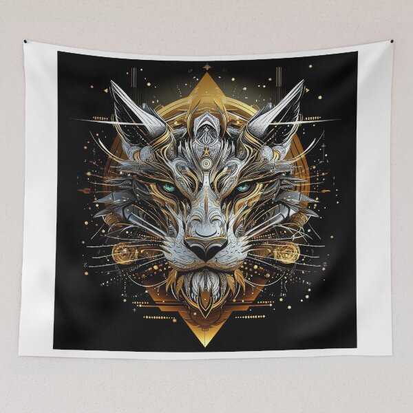 Item preview, Mystic Tech Tiger with Emerald Eyes and Golden Circuitry designed and sold by Daagath.