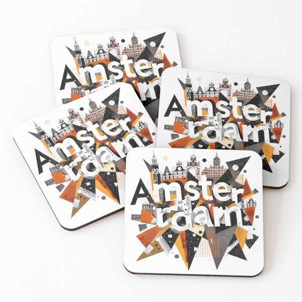 Item preview, Amsterdam Minimalist Contemporary Art Print – Modern Cityscape Wall Decor designed and sold by OzzFrequency.