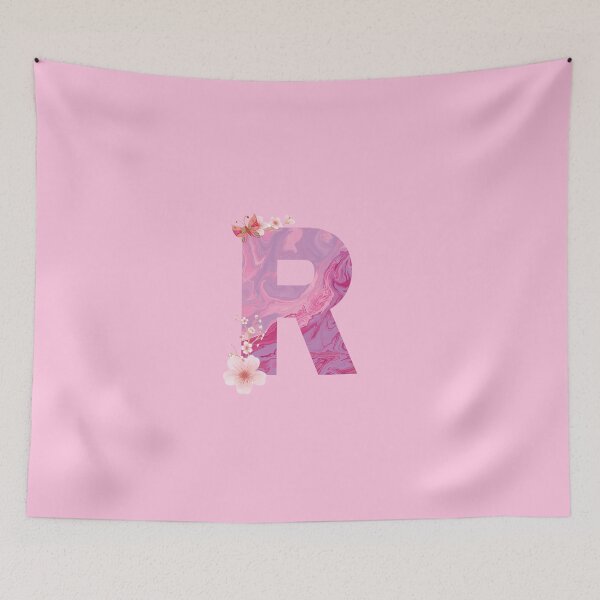 Item preview, Pink Floral Letter R | Elegant Monogram Design with Butterfly & Cherry Blossoms | Personalized Alphabet Art designed and sold by MilabArt.