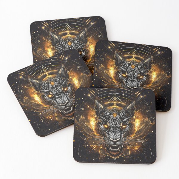 Item preview, Infernal Cosmic Tiger with Fiery Eyes and Dark Energy designed and sold by Daagath.