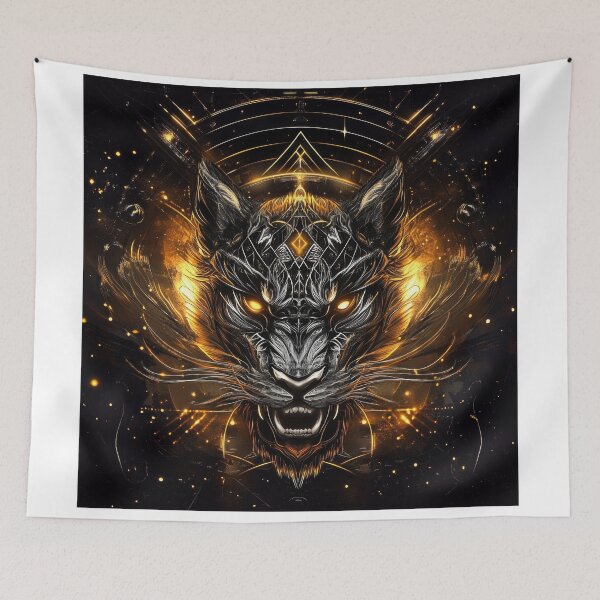 Item preview, Infernal Cosmic Tiger with Fiery Eyes and Dark Energy designed and sold by Daagath.