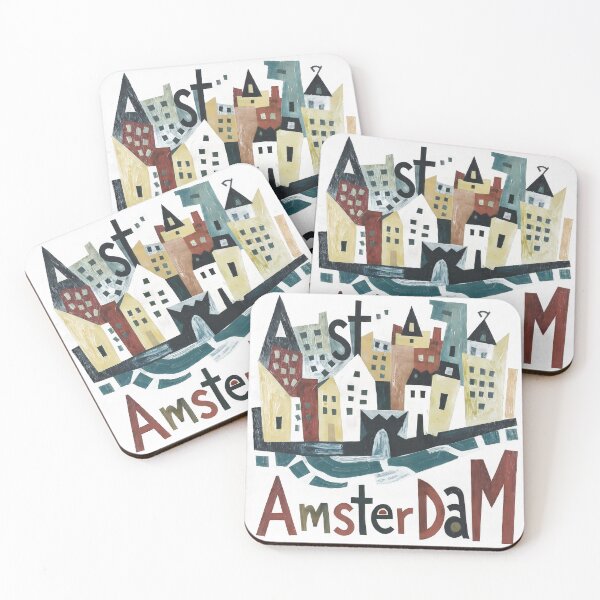 Item preview, Amsterdam Minimalist Contemporary Art Print – Modern Cityscape Wall Decor designed and sold by OzzFrequency.