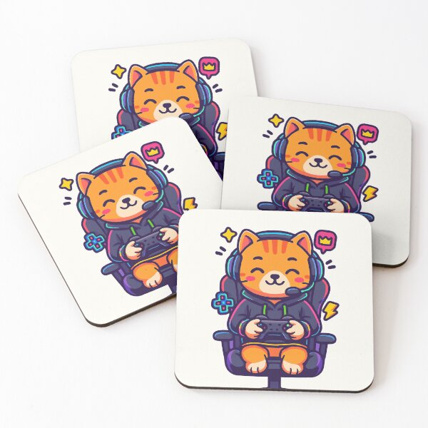 Item preview, Cute Gamer Cat – Funny Gaming Cartoon Design designed and sold by HoopeStylee.