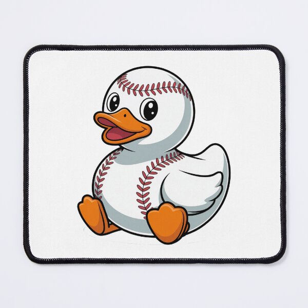 Item preview, Baseball Stitch Rubber Duck Cartoon Design designed and sold by MonkiFlipp.