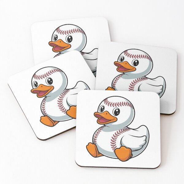 Item preview, Baseball Stitch Rubber Duck Cartoon Design designed and sold by MonkiFlipp.