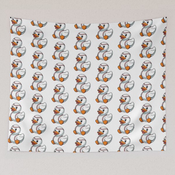 Item preview, Baseball Stitch Rubber Duck Cartoon Design designed and sold by MonkiFlipp.