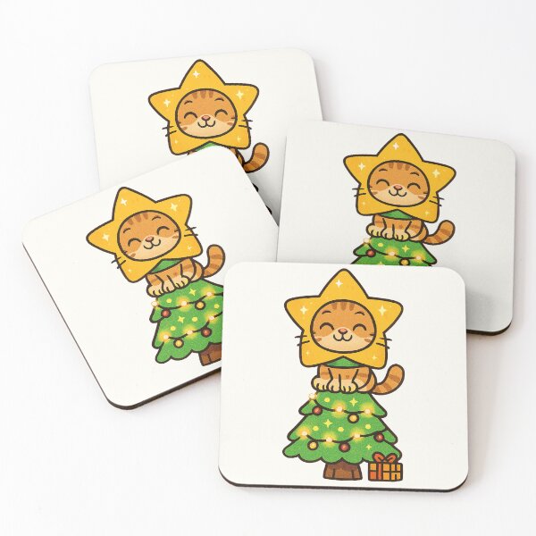 Item preview, Cute Tree-Top Star Cat – Funny Christmas Cartoon Design designed and sold by HoopeStylee.