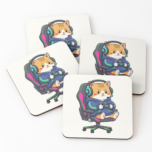 Item preview, Cute Gamer Cat – Funny Gaming Cartoon Design designed and sold by HoopeStylee.