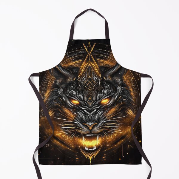 Item preview, Fiery Dark Tiger with Glowing Eyes and Astral Flame designed and sold by Daagath.