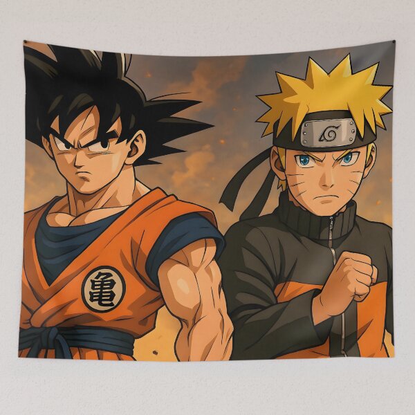 Aperçu de l'œuvre Goku et Naruto - Guerriers légendaires du crossover créée et vendue par OuroToon.