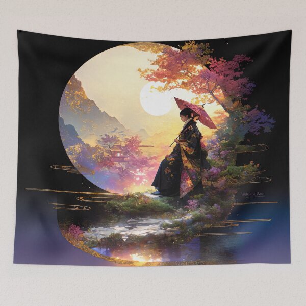 Item preview, Moonlit Reverie in Crimson Bloom designed and sold by bloorose.