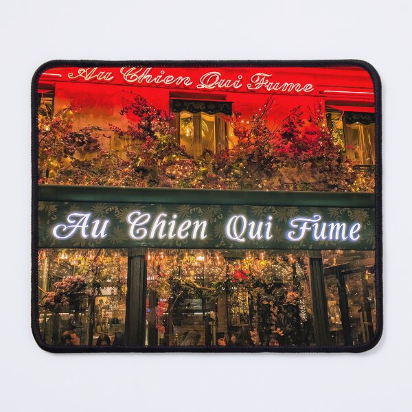 Item preview, Au Chien Qui Fume (The Smoking Dog) Paris Café at Night – Warm Neon Glow & Floral Ambience designed and sold by Kizzydesign.