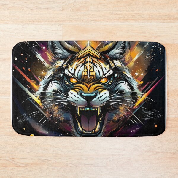 Item preview, Cosmic Roar Tiger with Neon Stripes and Galactic Burst designed and sold by Daagath.