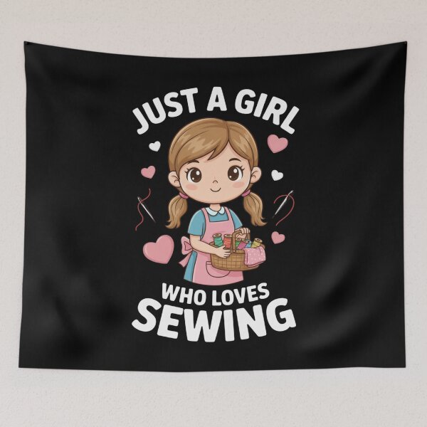 Item preview, Girl Sewing Needlework Craft Hobby Just a Girl Who Loves Sewing designed and sold by Gogetgiggles.