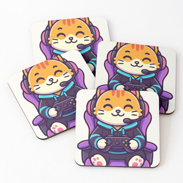 Item preview, Cute Gamer Cat – Funny Gaming Cartoon designed and sold by HoopeStylee.