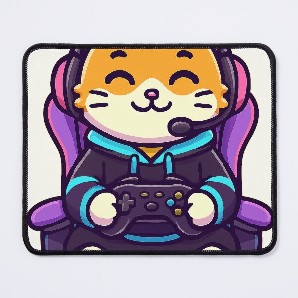 Item preview, Cute Gamer Cat – Funny Gaming Cartoon designed and sold by HoopeStylee.