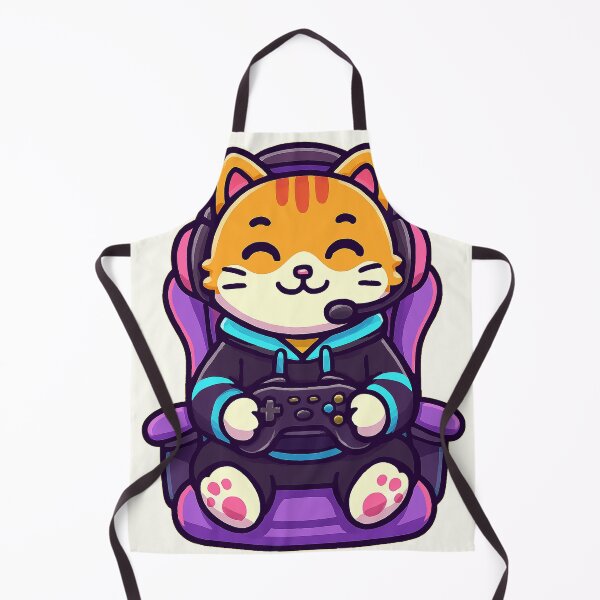 Item preview, Cute Gamer Cat – Funny Gaming Cartoon designed and sold by HoopeStylee.