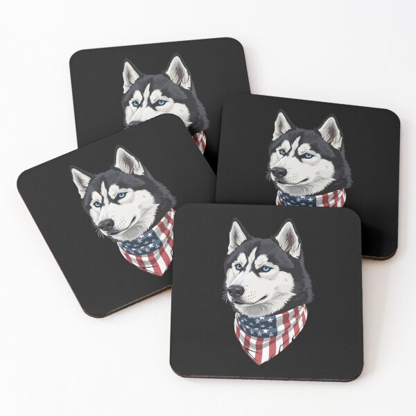 Item preview, Patriotic Siberian Husky America Dog Bandana USA Flag designed and sold by Gogetgiggles.