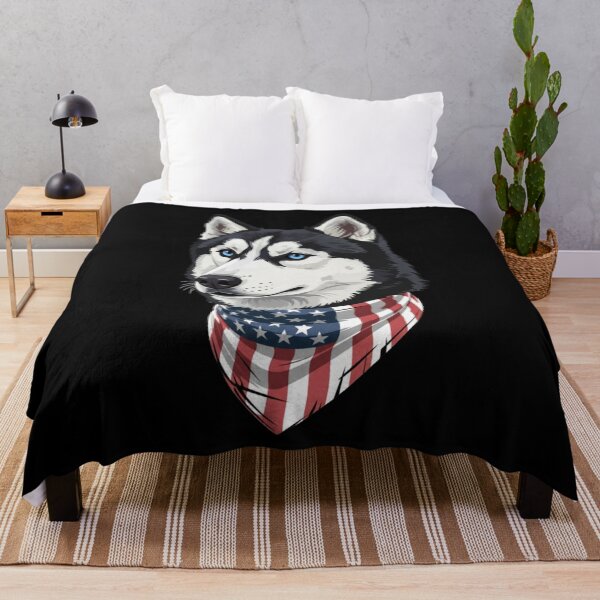Item preview, Patriotic Siberian Husky America Dog Bandana USA Flag designed and sold by Gogetgiggles.